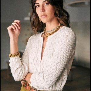 EUC Sezane Ecru Philippe Jumper/Cardigan - Size S